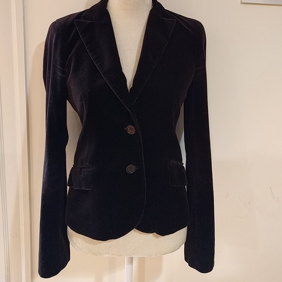 RARE color: Theory Velvet Dark Chocolate 'Off Black' Blazer - Picture 4 of 7